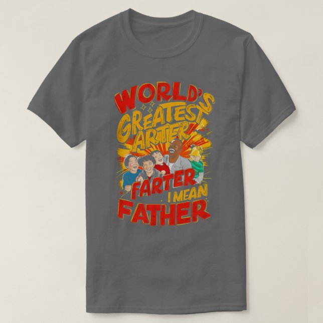 Camiseta Mundos Mais Fartos Quero Dizer Padre Funny Dia de  (Frente do Design)