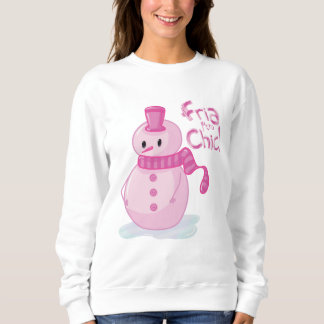 Camiseta Muñeco de nieve rosa|Fría pero chic!
