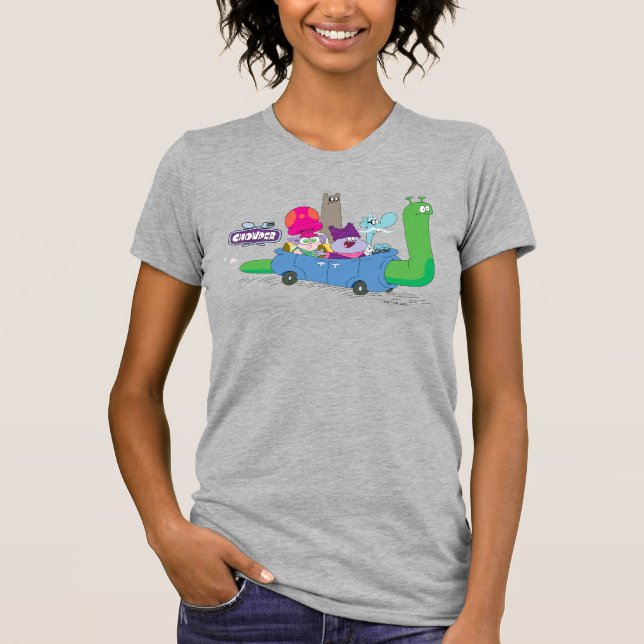 Camiseta Mung, Chowder, Shnitzel, & Truffles no Carro-Carro (Frente)