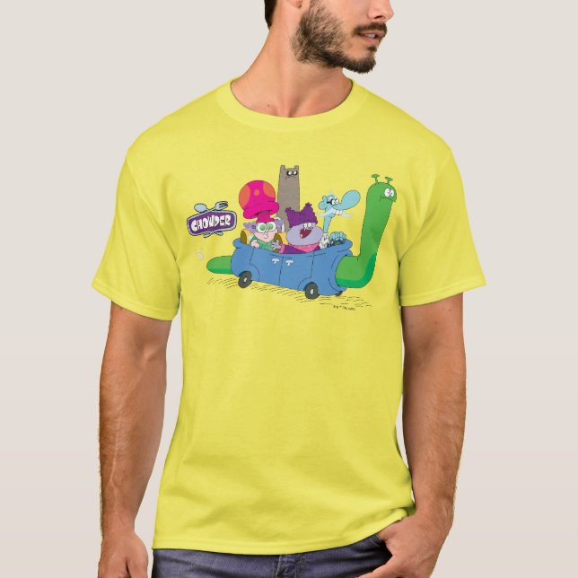 Camiseta Mung, Chowder, Shnitzel, & Truffles no Carro-Carro (Frente)