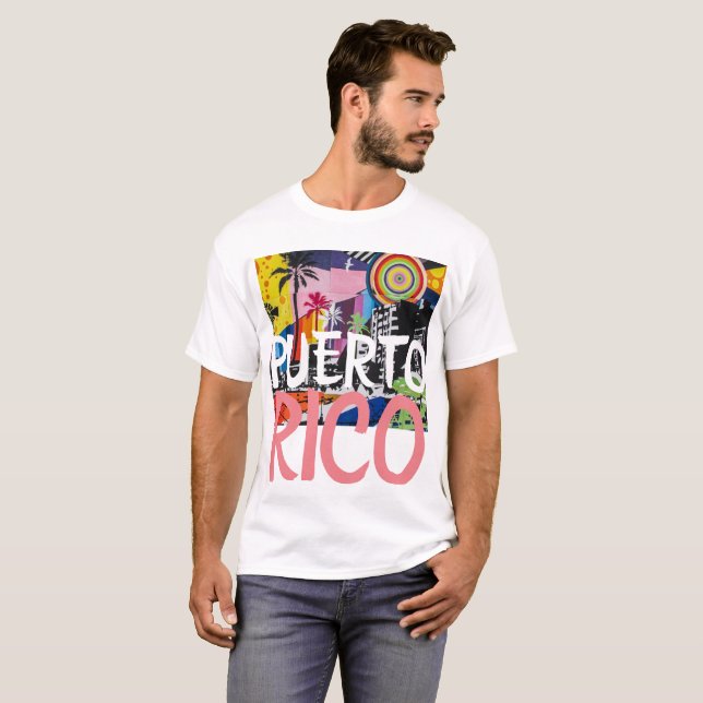 Camiseta mural de grafite legal de Porto Rico, Mas (Frente Completa)