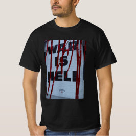 Camiseta mural war is hell sob tinta escorrendo
