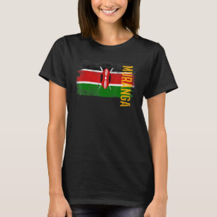 Camiseta Muranga Kenya Flag Para Homens Quenianos Mulheres 