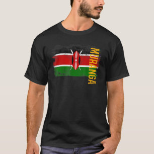 Camiseta Muranga Kenya Flag Para Homens Quenianos Mulheres 