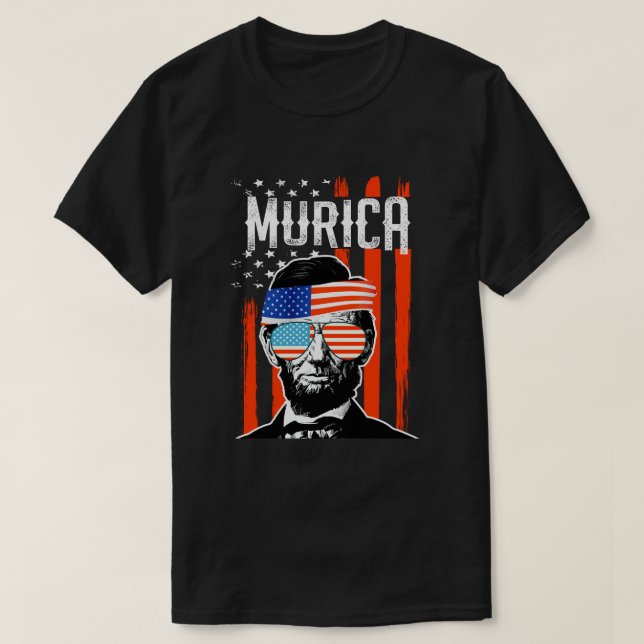 Camiseta Murica Abe engraçado Lincoln 4o do partido América (Frente do Design)