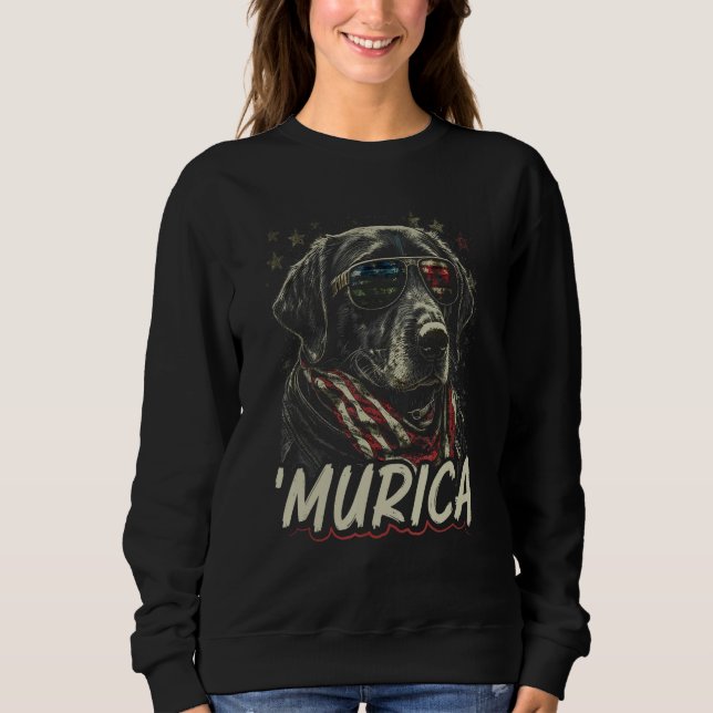 Camiseta Murica Patriotic Labrador Retriever 4th of July Do (Frente)