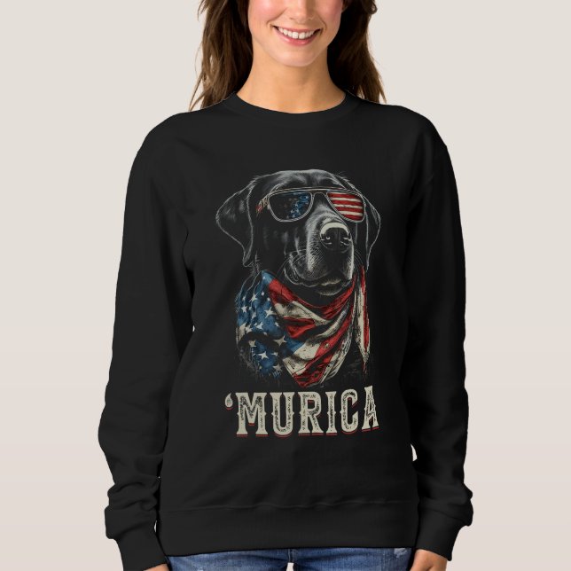 Camiseta Murica Patriotic Labrador Retriever 4th of July Do (Frente)
