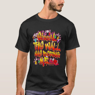 Camiseta Muro Bordado de Arte da Antiga Escola de Grafites 