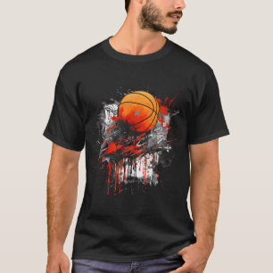 Camiseta Muro de Arte de Rua Gráfica de Basquete de grafite