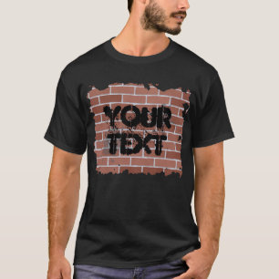 Camiseta muro de tijolos, SEU TEXTO