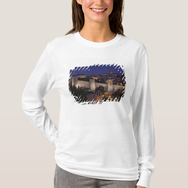 Camiseta Muros da cidade de Los Cuarto Postes, crepúsculo (Frente)