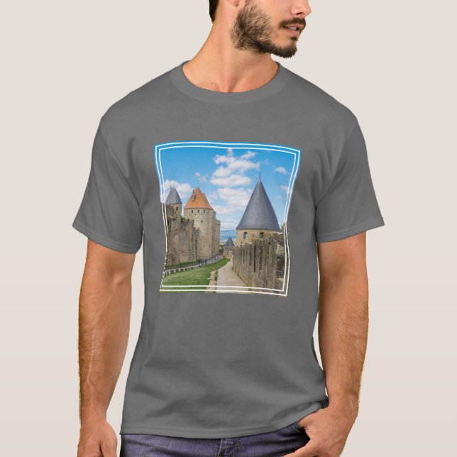 Camiseta Muros medievais de Carcassonne (Frente)