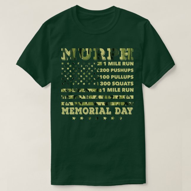 Camiseta Murph 2021 Workout Challenge American Memorial Day (Frente do Design)