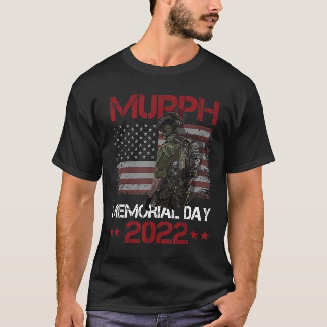 Camiseta Murph 2022 Feliz Memorial Dia 4 De Julho Bandeira  (Frente)