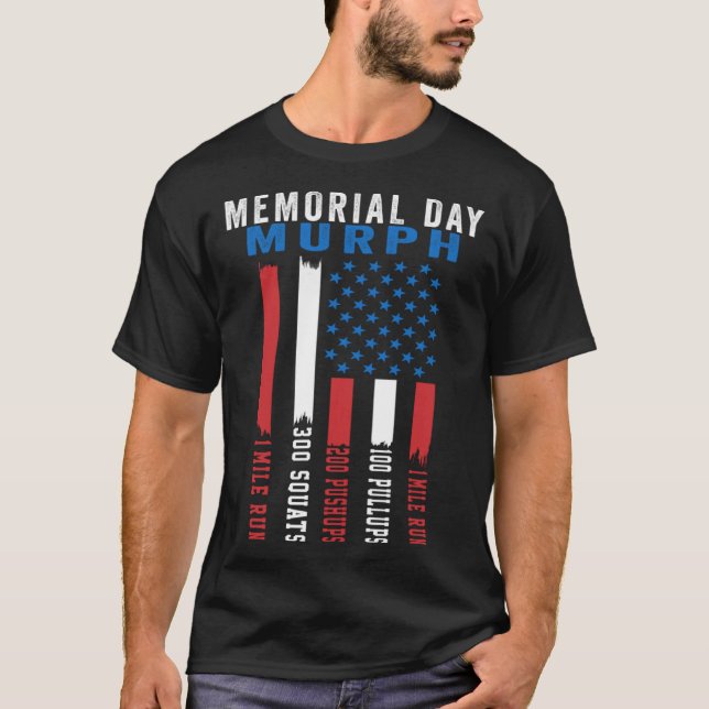Camiseta Murph Challenge American Memorial Day Workout Gym  (Frente)