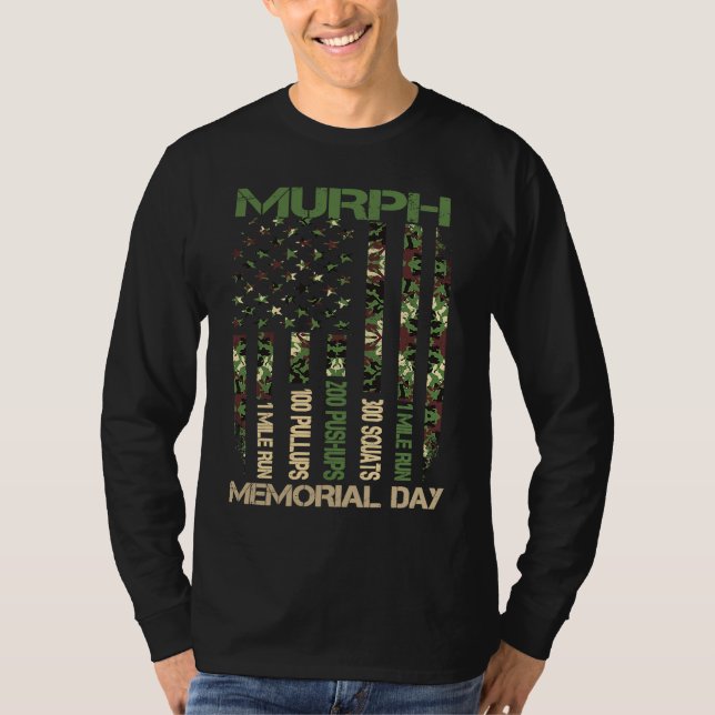 Camiseta Murph Challenge  Memorial Day Workout WOD Camo Gym (Frente)