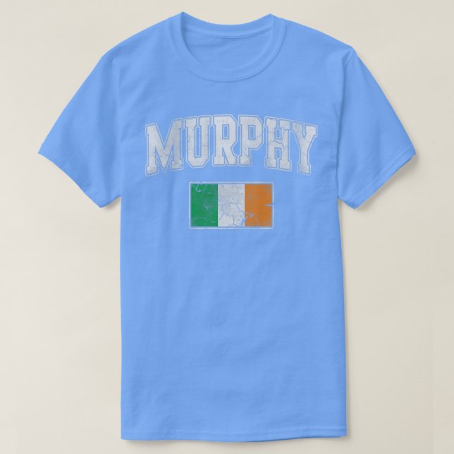 Camiseta Murphy Irish Flag Ireland Dia de São Patrício Vint (Frente do Design)