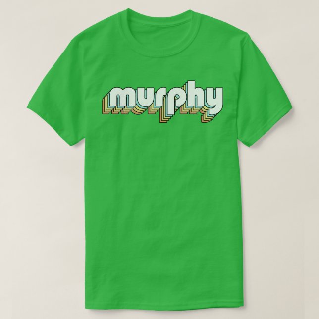 Camiseta Murphy Retro Tipografia Arco-Íris Estilo Desvaneci (Frente do Design)