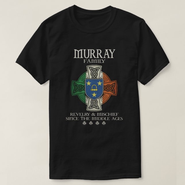 Camiseta Murray Family Ireland apelido irlandês flag shamro (Frente do Design)