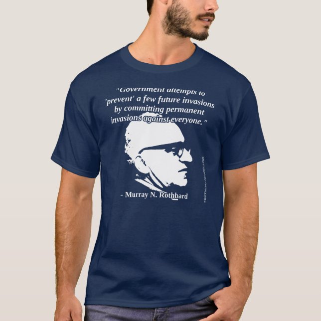 Camiseta Murray Rothbard - proteção do governo (Frente)