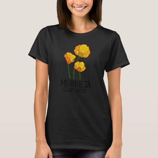 Camiseta Murrieta California CA Poppy Flower State City Vin (Frente)