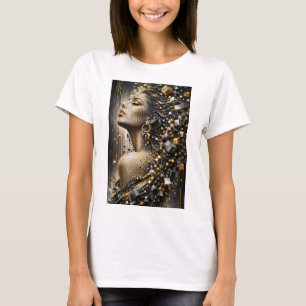 Camiseta Musa Fragmentada Dourada   Luxo 3D