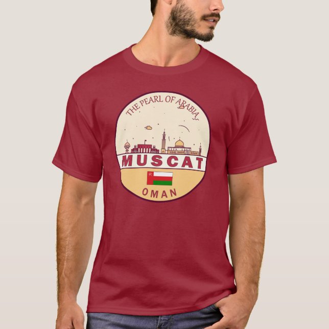 Camiseta Muscat Oman City Skyline Emblem (Frente)