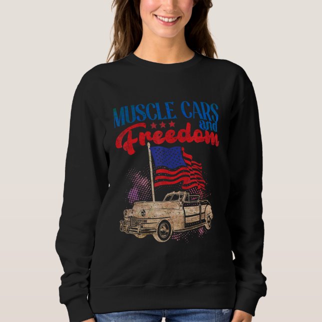 Camiseta Muscle Cars Freedom American Car Entusiasta 4 de j (Frente)