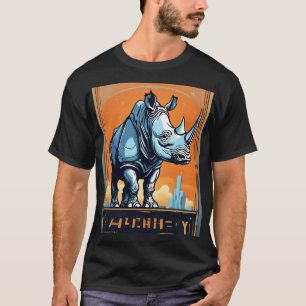 Camiseta Muscle Rhino Bouncer: Design do Logotipo Futurísti