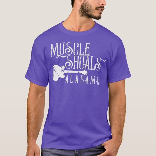 Camiseta Muscle Shoals Alabama With Guitar Swampy Soul (Frente)