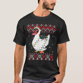 Camiseta Muscovy Duck Santa Hat Homens Mulheres Crianças Fe
