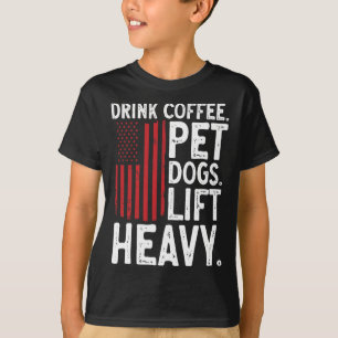 Camiseta Musculação Levantamento de Peso Beba Café Animais