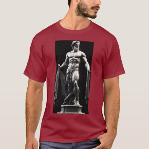 Camiseta Muscular de Estátua de Deus Grego.