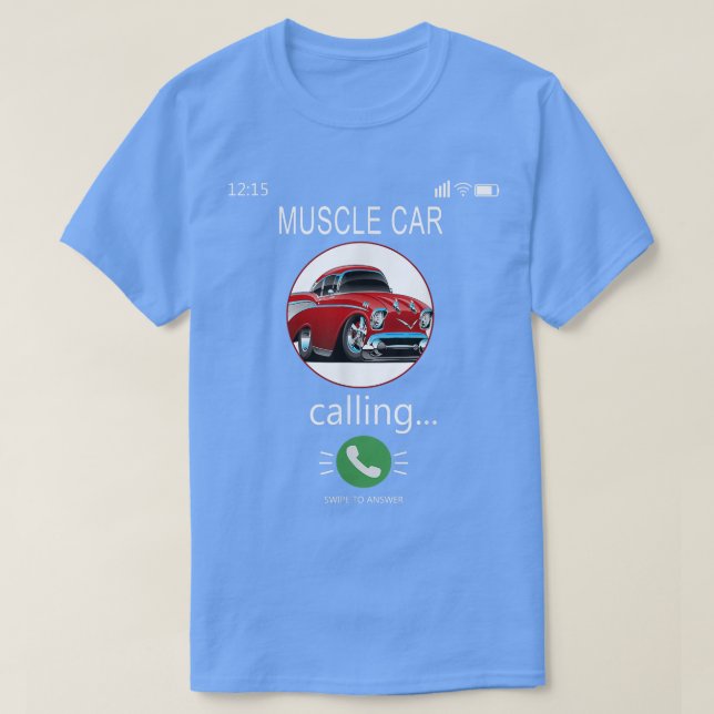 Camiseta Musculatura Chamando Celular Celular Engraçado Mús (Frente do Design)