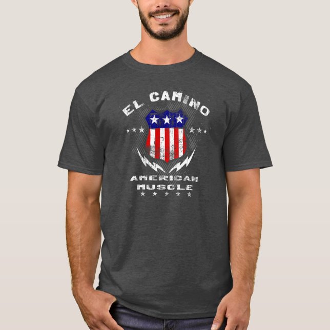 Camiseta Músculo americano v3 do EL Camino (Frente)