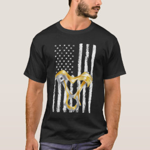 Camiseta Músculo de Carro com Pistão da Bandeira Americana 
