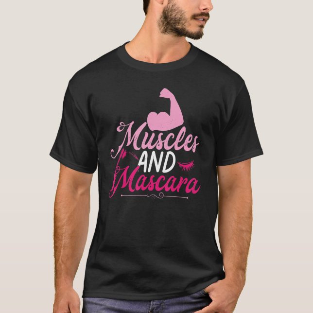 Camiseta Músculo e Rímel Eyelashes Lipstick Gif Engraçado (Frente)