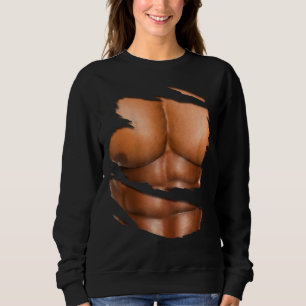 Camiseta Músculo Falso Sob Roupas Seis Embalagens Blac