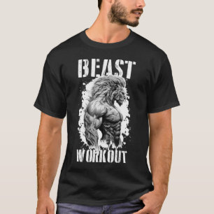 Camiseta Músculos De Motivação Da Besta De Leão Giro MMA Lu