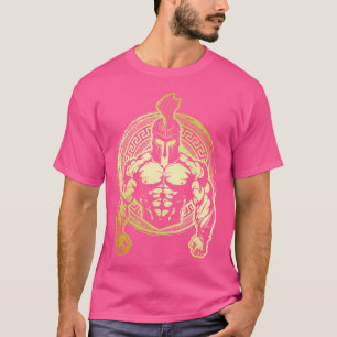 Camiseta Músculos Espartanos Dourados Workout 300 Gladiator