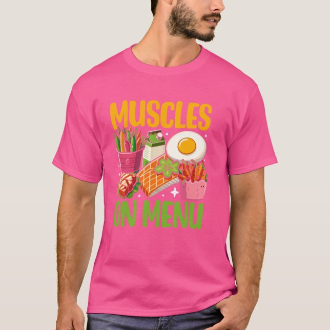 Camiseta Músculos no Elevação do Peso do Menu (Frente)