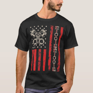 Camiseta Musculoso do Pistão de Bandeira Americano para Mec