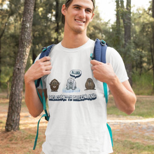 Camiseta Musgo de Cartoon Bonito, Urso Polar, Walrus Groenl