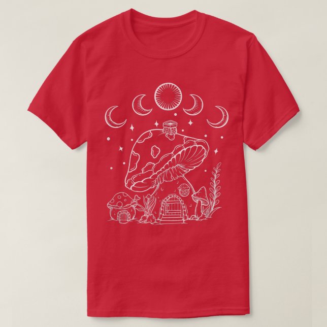 Camiseta Mushroom House Fairy Fantasy Toadstool Cute Shroom (Frente do Design)