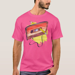 Camiseta Music 80s Cassette Tape Pencil Retro Vintage 80s 9