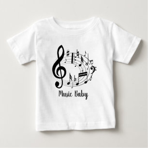Camiseta Music Baby Music Notes in Oval Shape