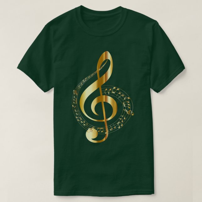 Camiseta Music Beach Note Gold, Navy  (Frente do Design)