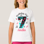 Camiseta Music Birthday Girl SETE 7| Design personalizado<br><div class="desc">Comemore o aniversário com esta camiseta especial,  design personalizada</div>