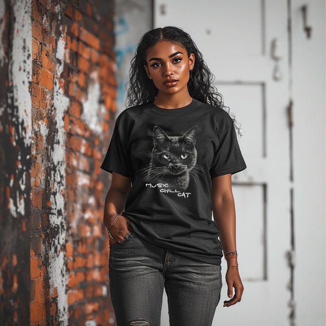 Camiseta Music Chill Cat,cute kitty  (Criador carregado)