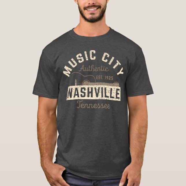 Camiseta Music City Nashvilleennessee Nashville Music Cit b (Frente)